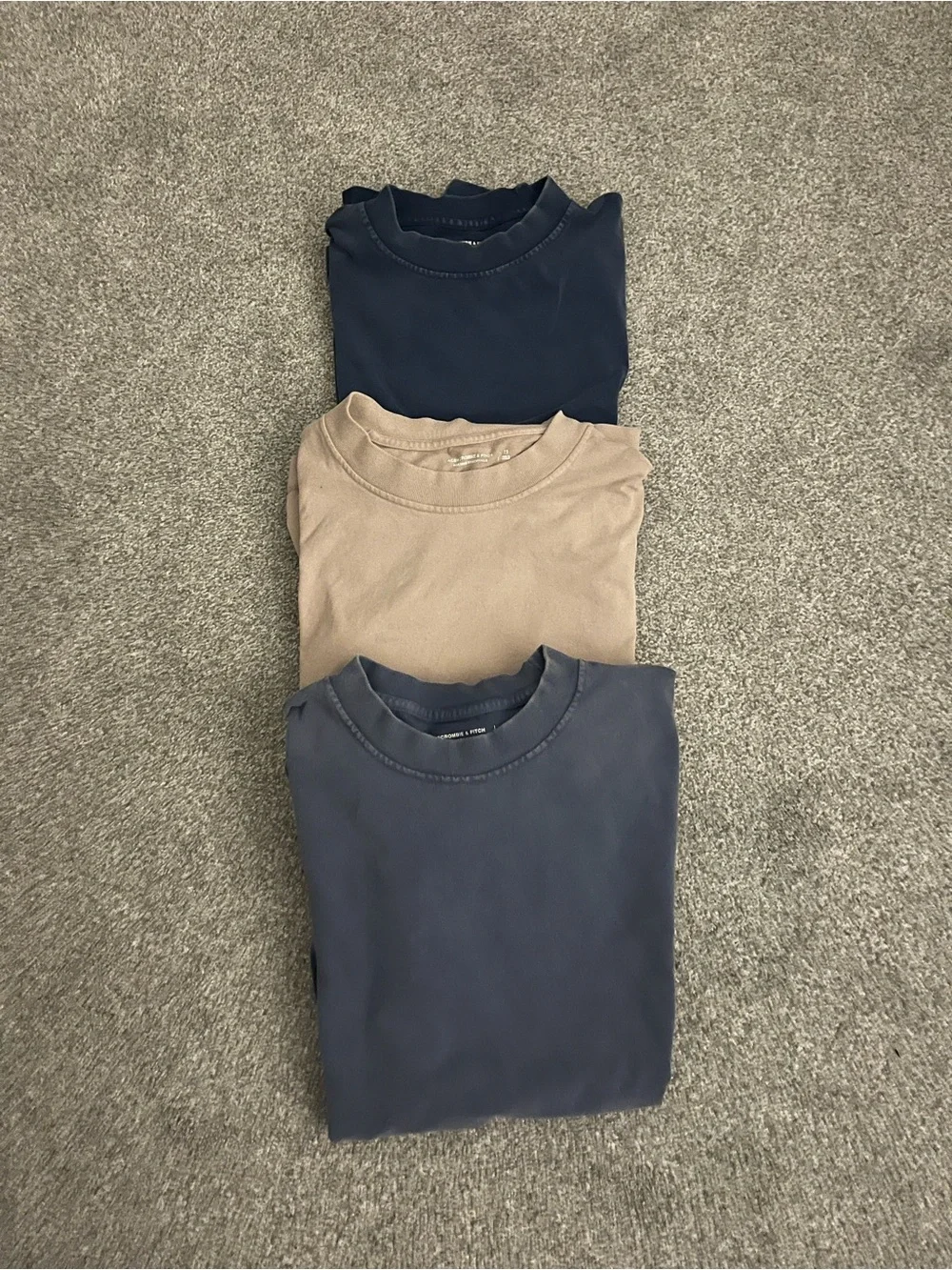 Abercrombie & Fitch Short Sleeve Tees in Navy, Beige, and Slate